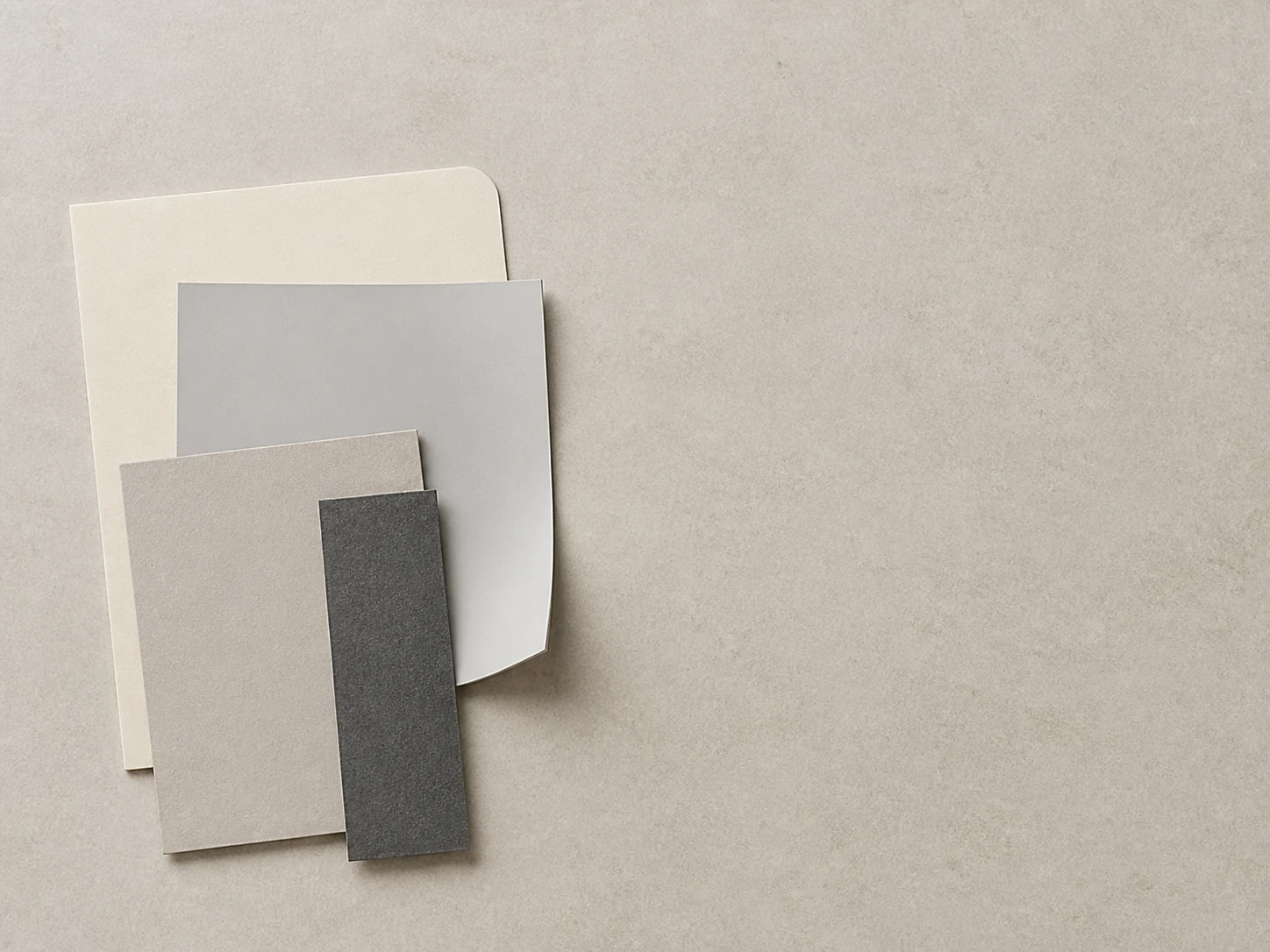 Illustrative unbranded blank matte paperboard and flexible-material study.